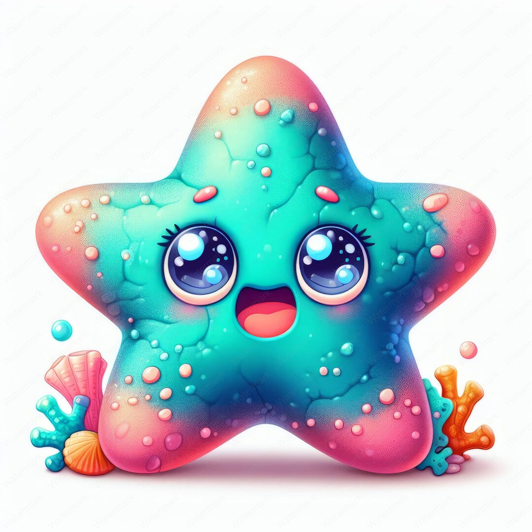 Starfish Clipart Cute Starfish Clipart Bundle 10 High-quality Images ...