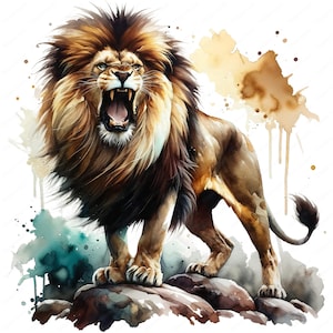 Enraged Lion Clipart | 10 High-Quality Designs | Wildlife Art | Furious Lion Illustrations | Digital Prints | Commercial Use