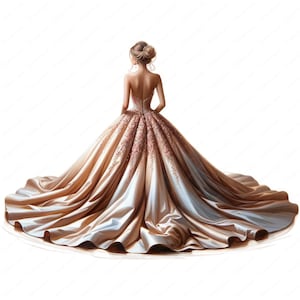 Clipart di ragazze del ballo di fine anno / Pacchetto di clipart di ragazze del ballo di fine anno glamour 02 / 10 design di alta qualità / Arte per eventi formali / Materiali stampabili / Uso commerciale