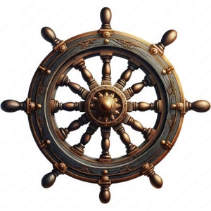 Roue maritime des cliparts | Lot de cliparts nautiques sur roues | 10 modèles de haute qualité | Art de la navigation maritime | Imprimables | Utilisation commerciale