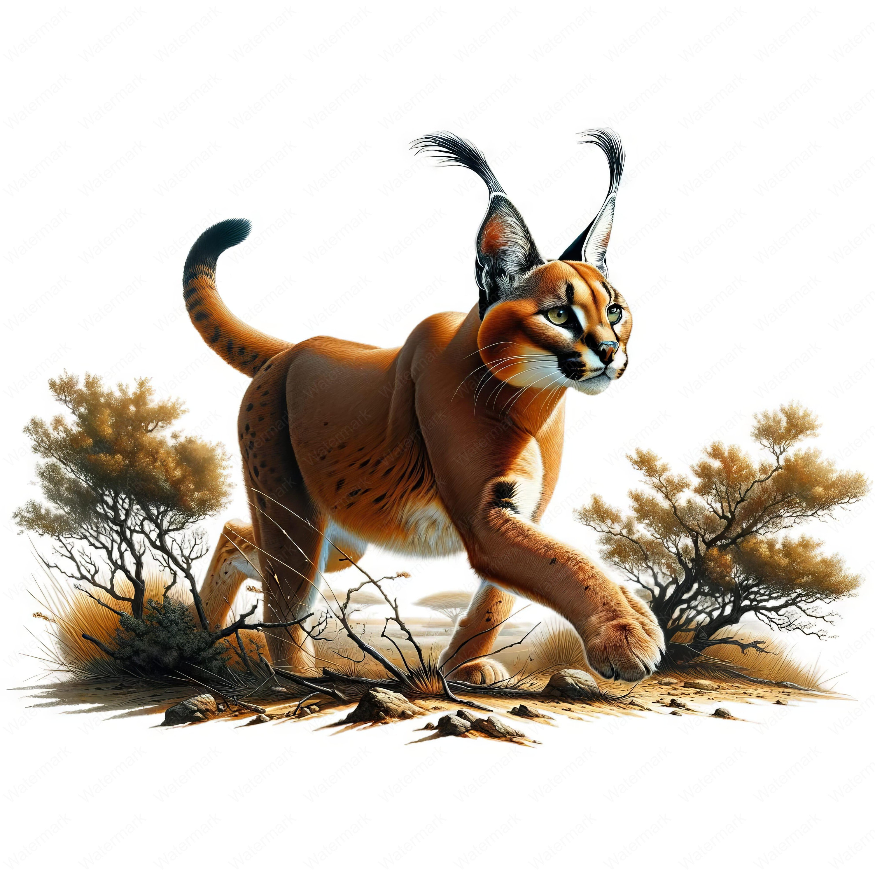 Caracal Clipart Bundle: African Wildlife Art (digital Download) - Etsy