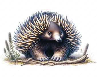 Echidna Clipart | Realistic Echidna Clipart Bundle | 10 High-Quality Images | Wildlife Art | Printables | Commercial Use