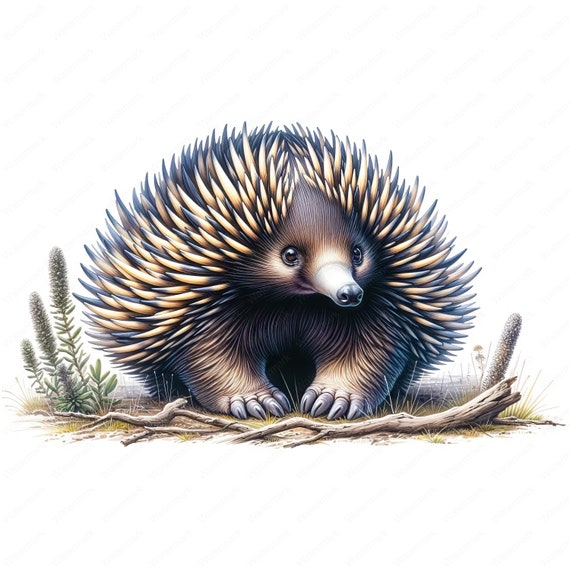 Echidna Clipart Bundle | Realistic Wildlife Art, Commercial Use