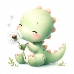 Clipart dei desideri dei dinosauri / Bundle di clipart dei desideri dei dinosauri giocosi / 10 design di alta qualità / Arte preistorica / Materiali stampabili / Uso commerciale
