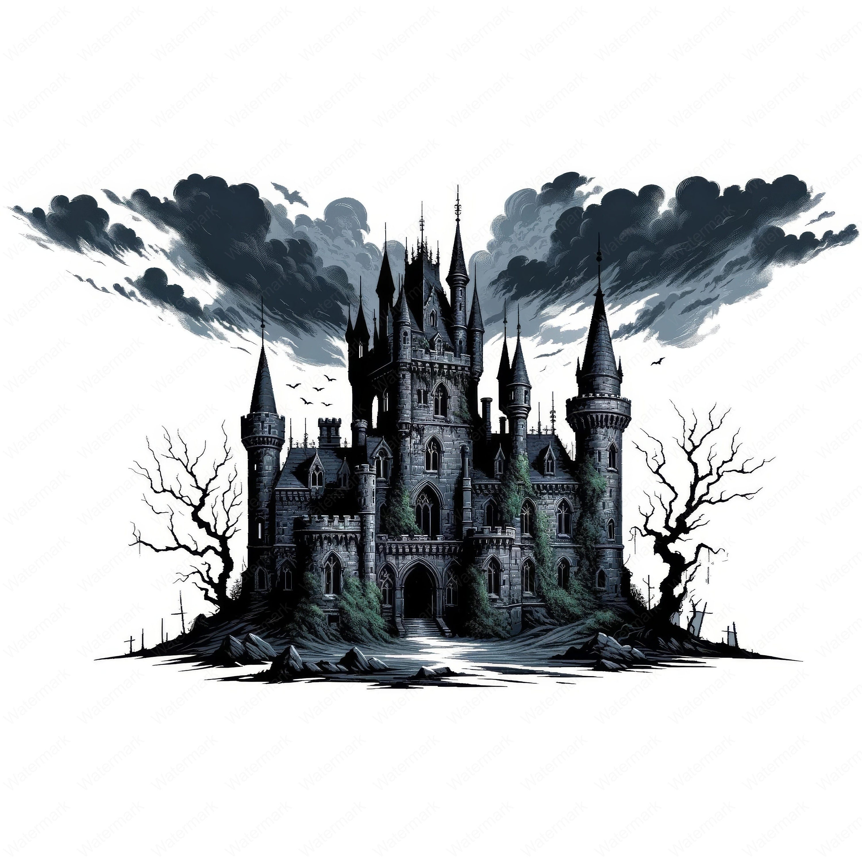 Gothic Castle Clipart Bundle: Dark Fantasy Art (digital Download) - Etsy