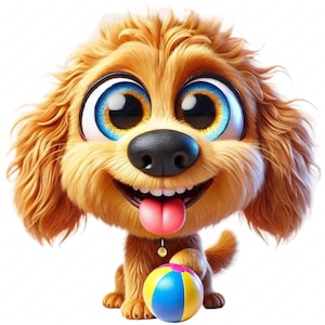 Clipart de Golden Doodle / Paquete de adorables cliparts de Golden Doodle / 10 diseños de alta calidad / Arte de cachorros / Imprimibles / Uso comercial