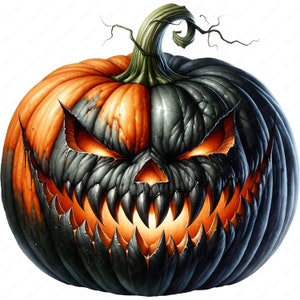 Horror Pumpkin Clipart Bundle: Halloween Designs (Digital Download)