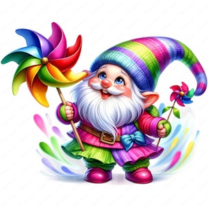 Clipart di felice anno nuovo / Pacchetto clipart Gnome / 10 disegni di alta qualità / Arte gnomo natalizia / Stampabili / Uso commerciale