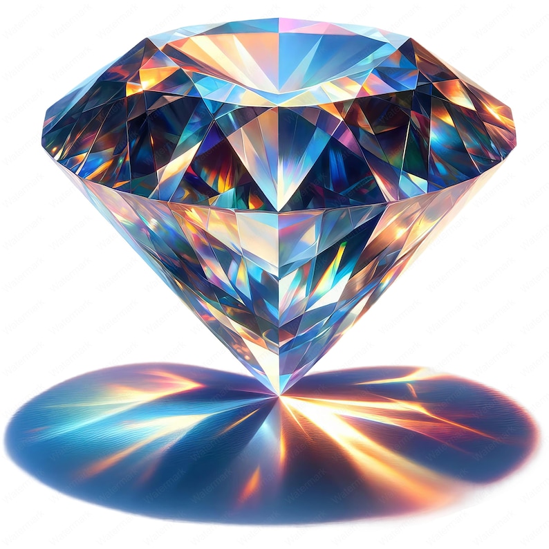 Sparkling Diamond Clipart Bundle: Gemstone Art Designs (Digital Download) image 10