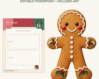 Editable Holiday Card & Gift Tag Creator Kit, Christmas PNG Clipart (Digital Download)