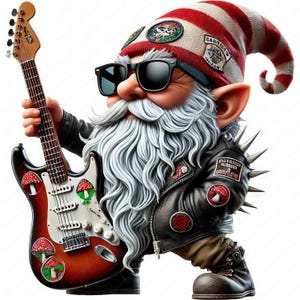 Clipart nain des roches | Lot de cliparts nain des roches cool | 10 modèles de haute qualité | Art musical | Imprimables | Utilisation commerciale