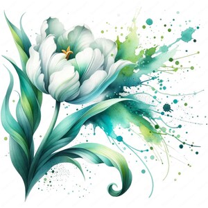 Elegant tulpan clipart-paket: Raffinerad blomsterkonst (digital nedladdning) bild 4