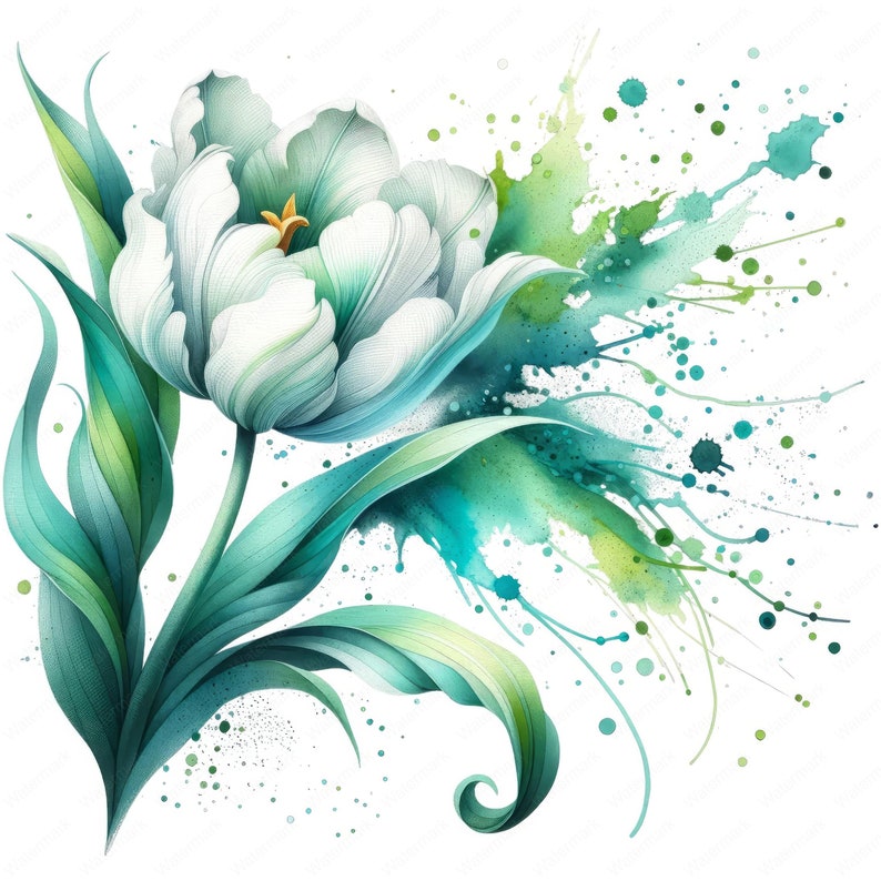 Elegant tulpan clipart-paket: Raffinerad blomsterkonst (digital nedladdning) bild 4