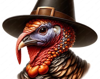 Clipart z pielgrzymem indykiem: Sztuka Święta Dziękczynienia, do użytku komercyjnego (pobranie cyfrowe)