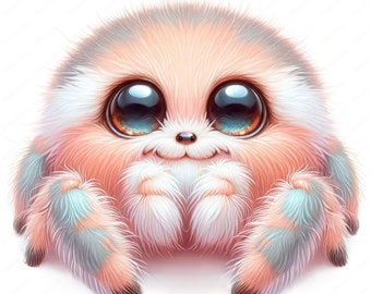 Pacote de Clipart de Aranhas Fofas | Arte Adorável de Insetos (Download Digital)
