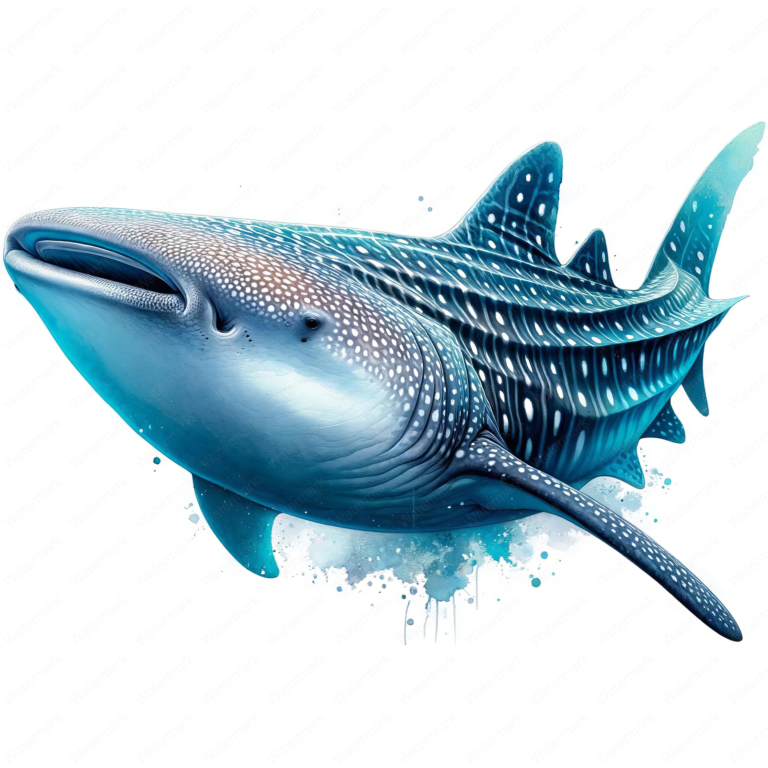 ジンベイザメのクリップアートバンドル：海洋生物デザイン10点