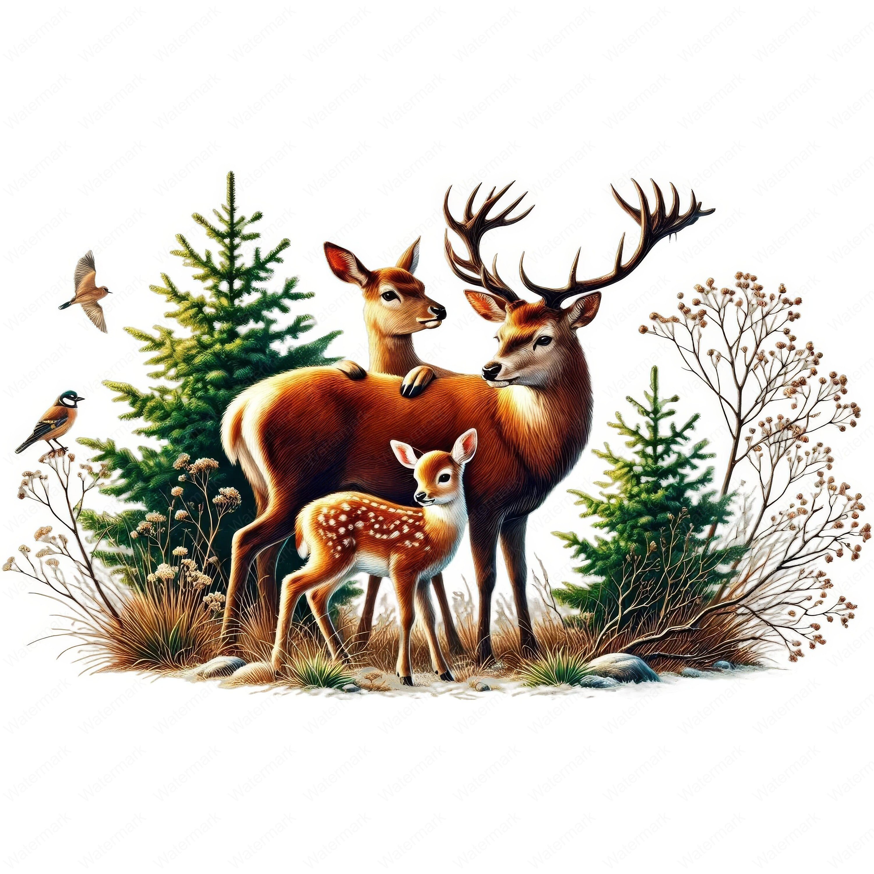 Paesaggio Invernale Con Animali, Cervi E Fox Urchin Illustrazione Vettoriale - Illustrazione di nave, filiale: 165636403