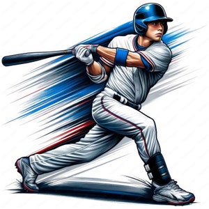 Clipart di giocatori di baseball / Pacchetto di clipart dinamiche di giocatori di baseball / 10 design di alta qualità / Arte sportiva / Materiali stampabili / Uso commerciale