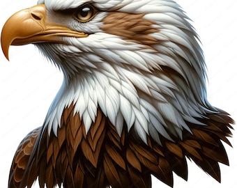 Retrato de águia americana | Pacote de clipart de águia americana majestosa | 10 designs de alta qualidade | Arte de águia americana | Imprimíveis | Uso comercial