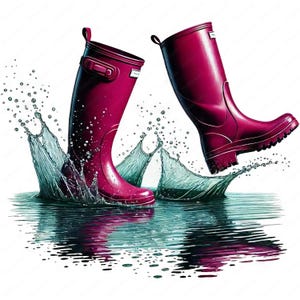 Botte de pluie des cliparts | Lot de cliparts bottes de pluie colorées | 10 modèles de haute qualité | Créations artistiques | Imprimables | Utilisation commerciale