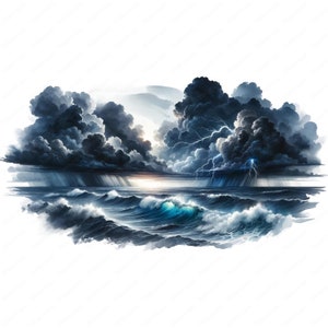Clipart orage | Superbe lot de cliparts tempête | 10 modèles de haute qualité | Art météorologique | Imprimables | Utilisation commerciale