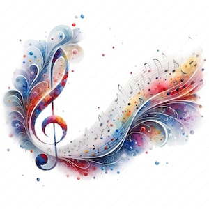 Musik Note Clipart | Melodic Musik Note Clipart Bundle 01 | 10 hochwertige Designs | Notenkunst | Drucksachen | Kommerzielle Nutzung