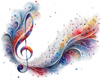 Music Note Clipart | Melodic Music Note Clipart Bundle 01 | 10 High-Quality Designs | Sheet Music Art | Printables | Commercial Use