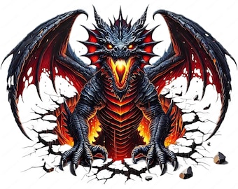 Fierce Dragon Clipart Bundle: Fantasy Art Designs (Digital Download)