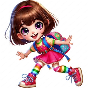 Clipart de volta às aulas | Adorável pacote de clipart de volta às aulas | 10 designs de alta qualidade | Arte infantil fofa | Imprimíveis | Uso comercial