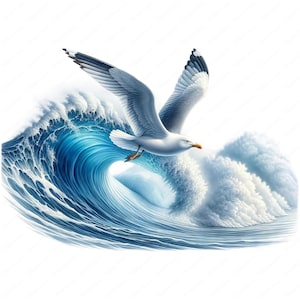 Clipart di gabbiani / Elegante pacchetto di clipart di gabbiani / 10 design di alta qualità / Arte costiera / Stampabili / Uso commerciale