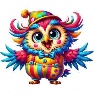 Cartoon Owl Clipart | Colorful Cartoon Owl Clipart Bundle | 10 High-Quality Designs | Owl Art | Printables | Commercial Use