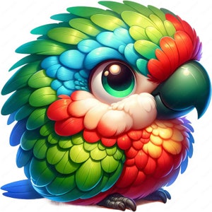 Cute Parrot Clipart | Funny Parrot Clipart Bundle | 10 High-Quality Designs | Children&#39;s Book Art | Printables | Commercial Use