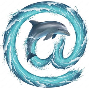 Letras de onda de golfinho U a Z e símbolos | 10 PNG de alta qualidade | Tema do oceano | Impressões digitais | Uso comercial