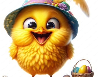 Funny Easter Chick Clipart | Designs (Digital Download)