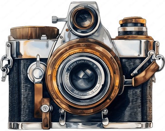 Vintage Camera Clipart | 10 High-Quality Designs | Wall Art | Paper Craft | Apparel | Junk Journals | Digital Prints | Commercial Use