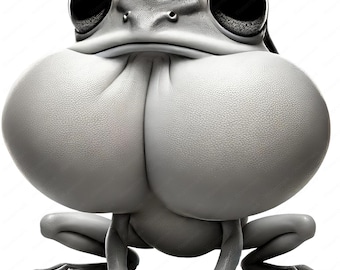 Quirky Frog Clipart: Funny Cartoon Amphibians (PNG & JPG Digital Download)