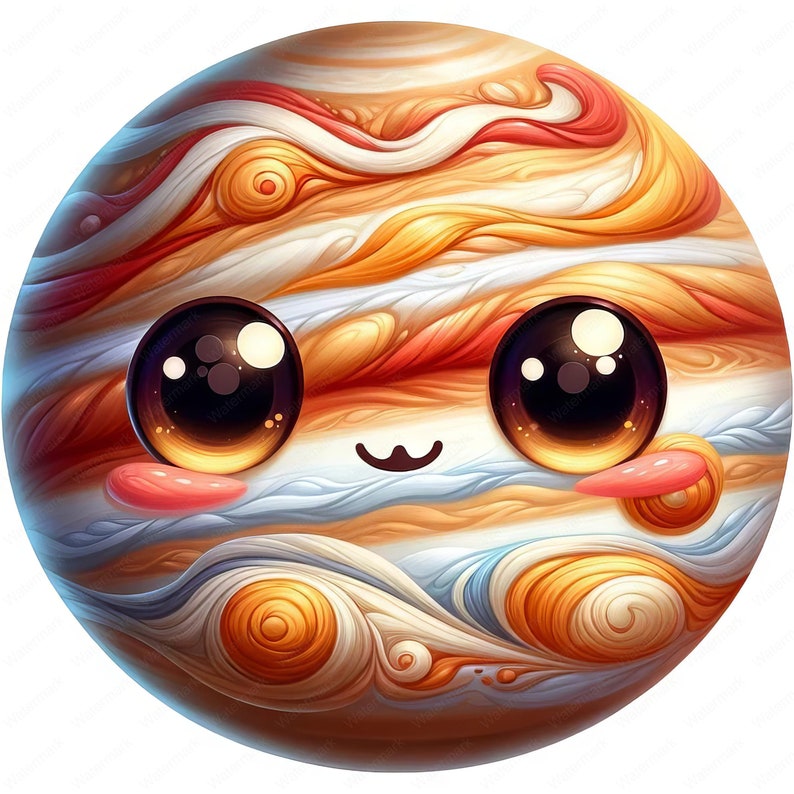 Cartoon Jupiter Clipart Bundle | Space Art Printables (digital Download ...