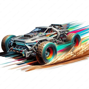 Sci-Fi Off-Road Vehicle Clipart: Space Art Designs (Digital Download)