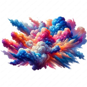 Clipart nuage coloré | Lot de cliparts nuage vibrant | 10 modèles de haute qualité | Art du ciel | Imprimables | Utilisation commerciale