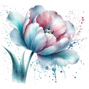 Elegant tulpan clipart-paket: Raffinerad blomsterkonst (digital nedladdning) bild 6