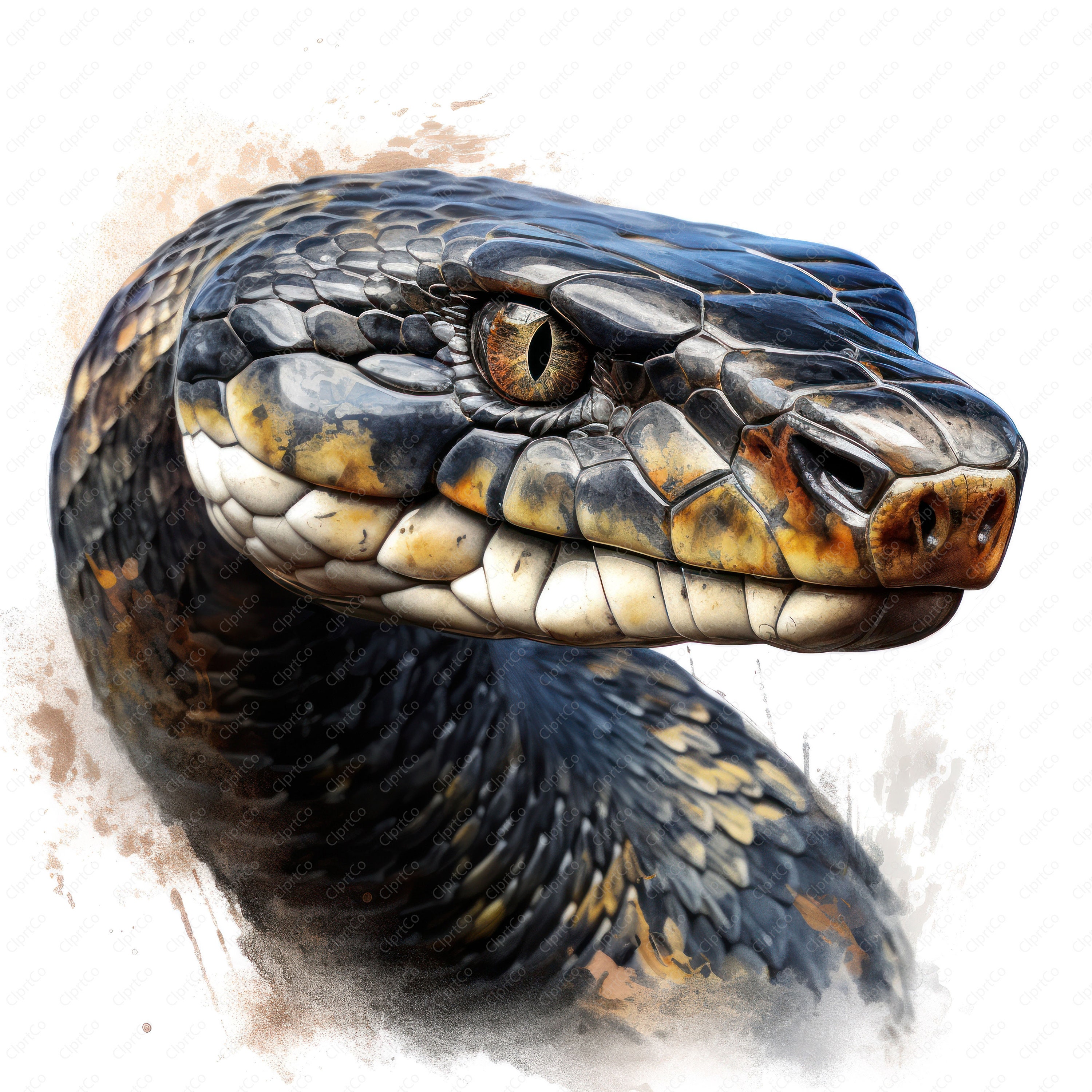 Python Head Open Side View Snake Mouth Open Side View