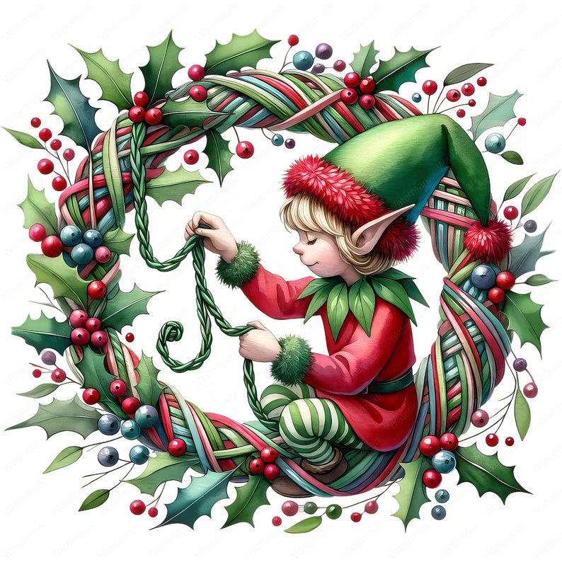 Elf Rope Christmas Elf Clipart | Holiday Designs (digital Download) - Etsy