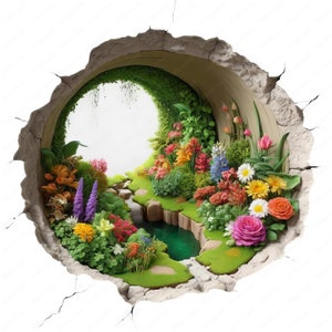 Garden Clipart | Pacote vibrante de Garden Clipart 3D | 10 designs de alta qualidade | Arte floral | Imprimíveis | Uso comercial