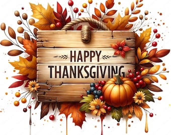 Fall Thanksgiving Clipart Bundle | Festive JPG & PNG Designs (Digital Download)