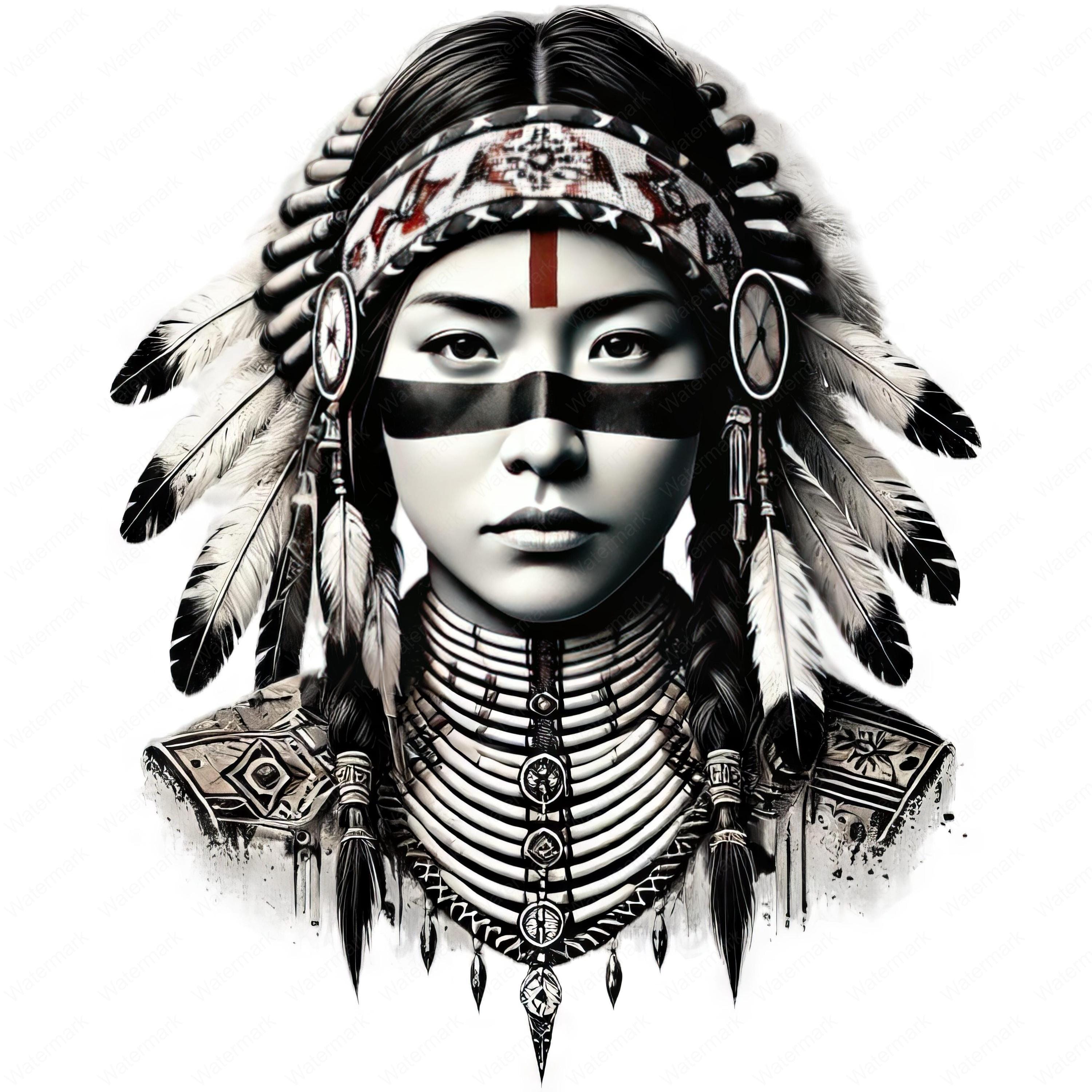 Indiaanse vrouwelijke krijger clipartbundel (digitale download) - Etsy  België, image size:3000x3000