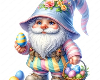 Easter Gnome Clipart | Cheerful Easter Gnome Clipart Bundle | 10 High-Quality Designs | Spring Art | Printables | Commercial Use