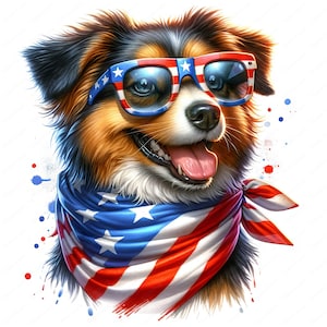 4th of July Dog Clipart | Patriotic Canine Clipart Bundle | 10 High-Quality Designs | Independence Day Art | Printables | Commercial Use