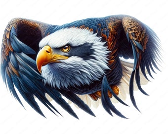 Powerful Eagle Clipart | Intense Eagle Clipart Bundle | 10 High-Quality Designs | Bird of Prey Art | Printables | Commercial Use