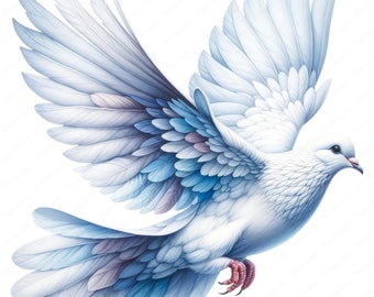 Dove Clipart | Serene Dove Clipart Bundle 02 | 10 High-Quality Designs | Peace Theme Art | Printables | Commercial Use