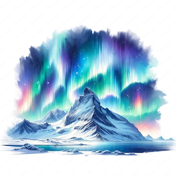 Mystical Aurora Clipart Bundle: Northern Lights Art (Digital Download)